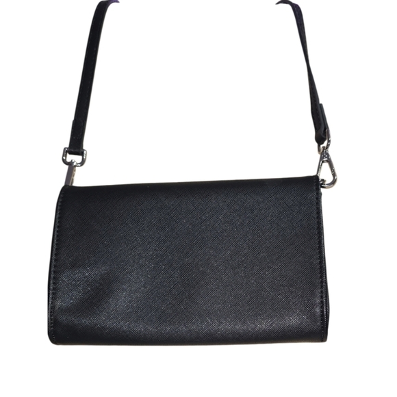 Steve Madden Black Crossbody Shoulder Bag with Silver Plaque - Picture 4 of 9